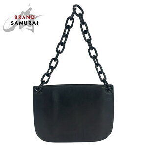 PRADA Plachain Black Leather Shoulder Bag